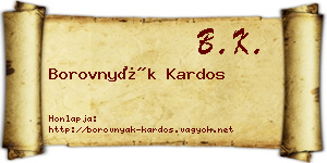 Borovnyák Kardos névjegykártya